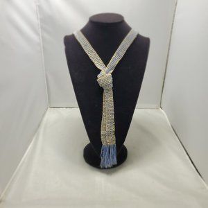 Macy's lavender seed bead with tassel scarf necklace